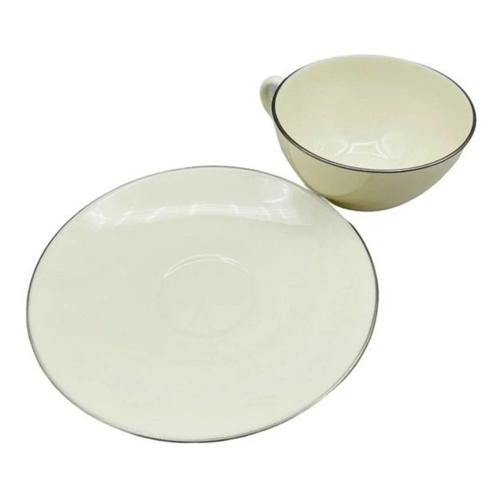 Vintage Lenox Olympia Platinum Cup and Saucer 2 pcs Set  | Home Drinkwear